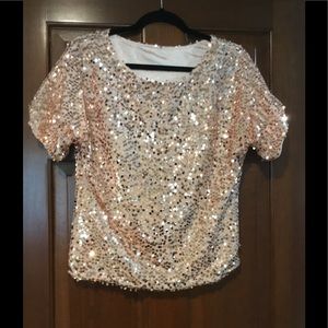 BLUSH Allover Sequin Top. Size S. Lined. NWOT.